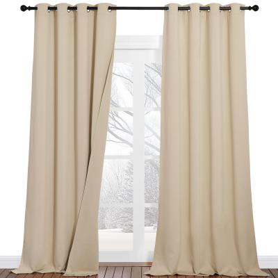 Rideaux Occultant Beige Lot de 2 Rideau Phonique Anti Bruit Thermique Isolant