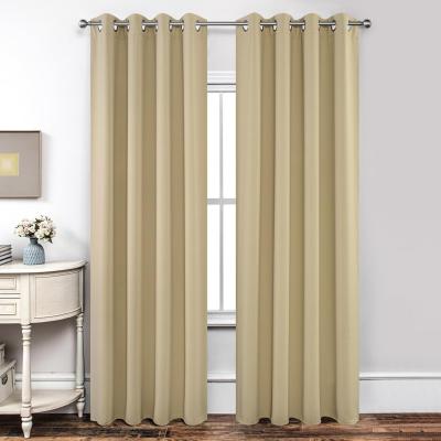 Rideau Occultant 2 Pi�ces L 140 x H 220 Rideau Thermique Isolant Beige Anti Uni