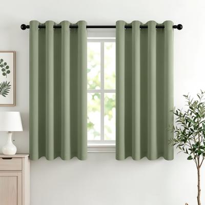 Rideau Occultant Vert Sauge Lot de 2 � Oeillets Thermique 140 x 160 cm Polyester