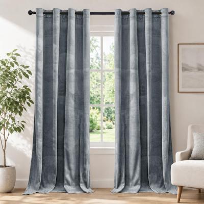 Rideau Occultant Velours Lot de 2 140x160 cm Rideaux Salon Thermique Polyester