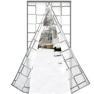 Magn�tique Rideau de Porte Isolant Thermique 110x200 cm Gris EVA Moderne