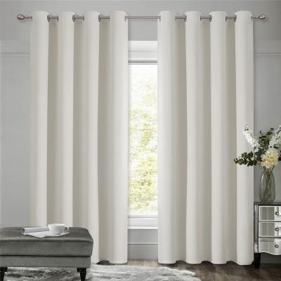 Rideaux �  illets 160 cm de Long Rideau Thermique Salon Beige Clair Lot de 2