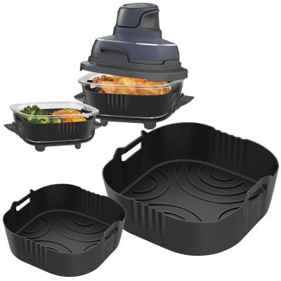 Moule Silicone Air Fryer R�utilisables pour 3,8L & 1,4L Noir 2 Pi�ces