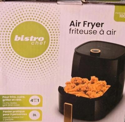 Bistro Chef Air Fryer Friteuse � air chaud 3 L 1000 W Noir 6 programmes