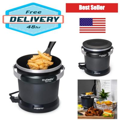 Presto FryDaddy Friteuse �lectrique, Friteuse Compacte 4 Tasses avec Pelle et Couvercle