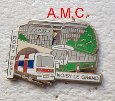 vends 1 pin's RATP bus metro tramway Noisy le Grand Mont d'Est AMC