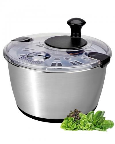 Essoreuse � Salade en Acier Inoxydable 18-10 avec Manivelle Bol 6