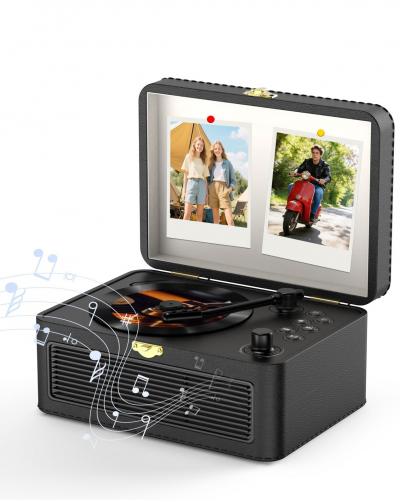 R�tro Lecteur CD Portable Bluetooth avec Radio Haut Noir