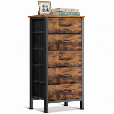 Commode Chambre Adulte avec 5 Tissu Tiroirs Vintage Moderne