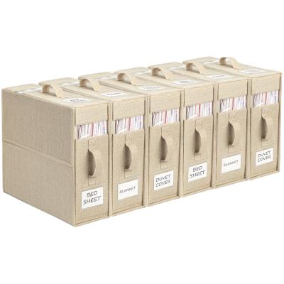Sac de Rangement pour Draps de Lit Lot de 6 Organisateurs de Literie Beige
