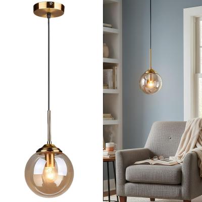 Ambre Lot de 1 Suspension Dor�e avec Globe en Verre de 15 cm R�tro Chambre