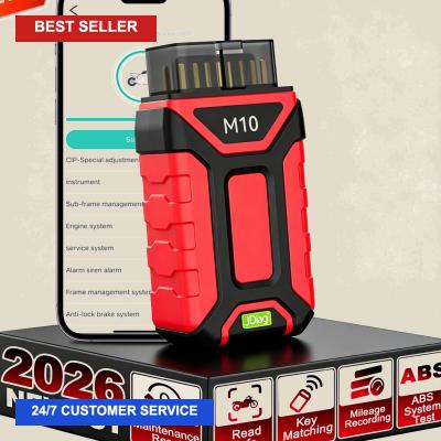 Jdiag M10 Bluetooth OBD2 Scanner Diagnostic Motorcycle Oil Ret TPS Service Reset