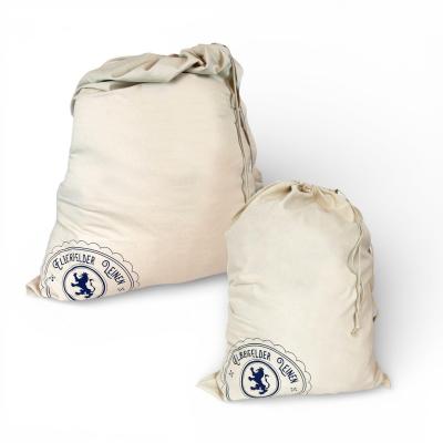 Sac � Linge en Lin en Coton avec Sangle de Transport Beige 2 Pi�ces