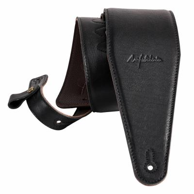 Sangle de Guitare R�glable en Cuir Pleine Fleur avec Rembourrage Noir Uni