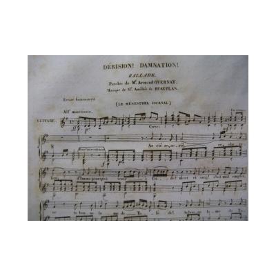De Beauplan Am�d�e Derision Guitar Singing 1834