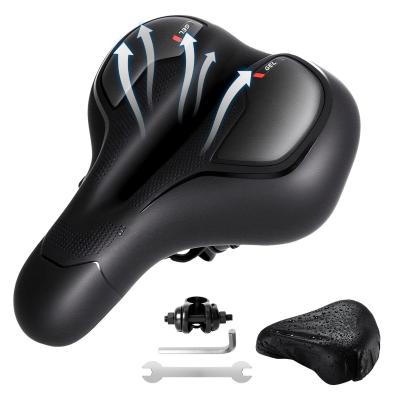 Selle de Velo Ultra Confortable Gel Ergonomique   Noir Cuir