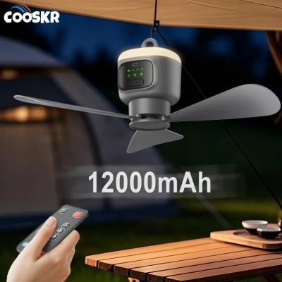 Ventilateur de plafond portable 12000mAh rechargeable avec t�l�commande et LED
