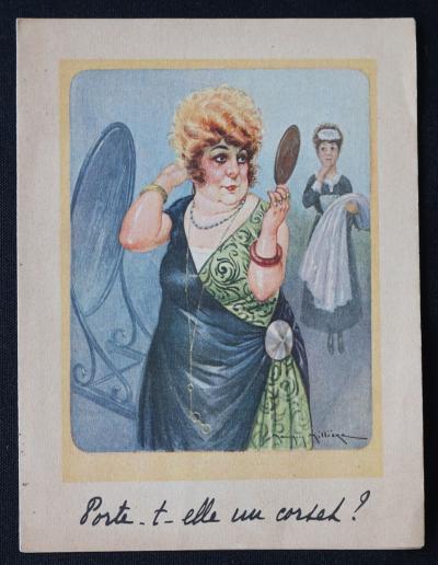 D�pliant publicitaire corset ceinture LE SELECT illustrateur Milli�re