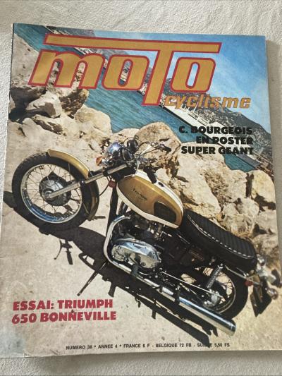 Magazine Motorcycle Cycling No. 38 1972 Triumph 650 Bonneville le Mans Bourg IN