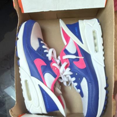 Nike Air Max Baskets Homme EU 43 Blanc Bleu Rose Rembourr�es Lacets Bas