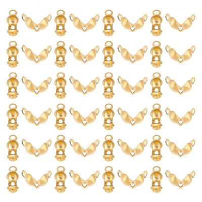 Pointes de Perles Dor�es en Acier Inoxydable 5 x 3 x 2 mm Lot de 50 Art D�co