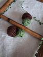 Lot de 2 petites tortues r�alis�es en laine au crochet 11 cm de longueur