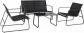 Salon de Jardin M�tal Textil�ne Noir   Chaises   Table   Banc   4 Personnes