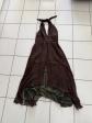 Robe soir�e dos nu Taille 38 voile fin cr�pe doubl�e satin bustier renforc�