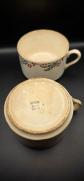 Lot de 2 Tasses Anciennes D�cor Houx   Fa�ence Vintage   Service No�l   BPC BBM