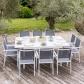 Salon de jardin extensible 10 places de 140-200cm en textil�ne gris   aluminium