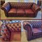 Canap� Lit Chesterfield Bordeau Capitonn�   Tr�s Bon �tat   3 Places