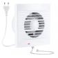 100mm Ventilateur, VMC, Extracteur d'Air avec Clapet AntiRetour,Interrupteur ...