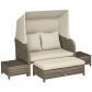Outsunny Ensemble salon de jardin 132x86x75cm Kaki