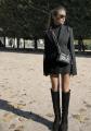 Bottes ASH Elettra noires cuir & daim   Style santiag   Talon 12 cm