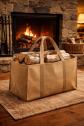 Panier Sac � B�ches en Toile de Jute Porte Bois Chemin�e