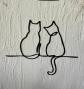 D�coration Murale Chats Minimaliste Couple Chat Design D�co Maison Noir