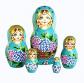 POUPEES Russes Einfache Matrioschka Blue Handbemalt Von Orlova