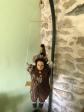CLOWN SUR BALANCOIRE TETE EN PORCELAINE HAUTEUR POUPEE 61 cm