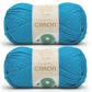 Simply ME Lot de 2 pelotes de fil Topaze bleue  200 g  62% acrylique, 20% nyl...