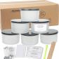Lot de 6 pots � bougie en verre d�poli vide de 680 ml avec couvercle en m�tal...