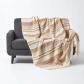 Jet� de lit-Jet� de canap� Beige � Rayures de 150 x 200 cm en Pur Coton appar...