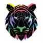 Lot de 2 autocollants hologramme Motif animaux Origami G�om�trique Autocollan...
