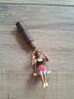 ANCIENNE FIGURINE FEMME � LA BALAN�OIRE FERMI�RE SUR RESSORT 1940 MOBILE JOUET