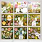 Hianjoo 130 Pi�ces D�corations de P�ques Autocollants, 9 feuilles, Lapins, Po...