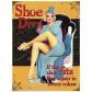 Vintage Metal Advertising Sign Pin Up Shoe Diva   40 X 30 Cm
