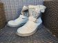 (J068 A20)    Bottines biker clout�es ASH   Daim taupe   Pointure 38