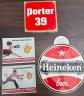 4 ancien sticker autocollant vintage 80 bi�re porter heineken no plaque �maill�e