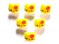 LOT 6 BOUTONS ACRYLIQUES : t�te de chat jaune clair 13 12mm