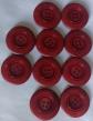 Lot de 10 boutons NEUFS rouge 2,9 cm