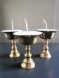 Lot de 3 lampes � beurre tib�taine en laiton (Diam 8,5cm H 11cm)